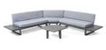 Mirabelle 5 Seater Sectional Sofa Set With Cushions, Dark Gray Grey Acacia Wood