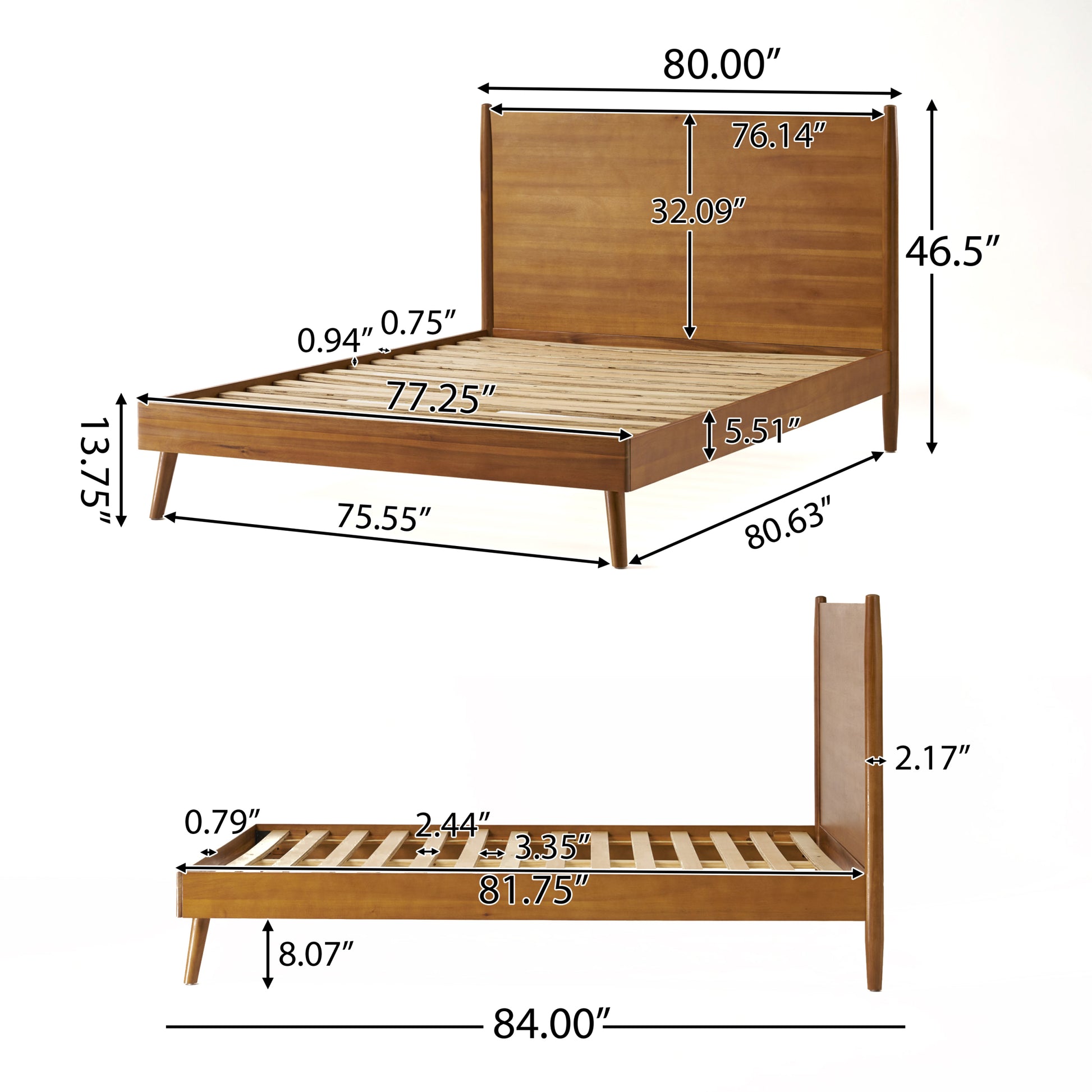 King Bed Natural Acacia Wood