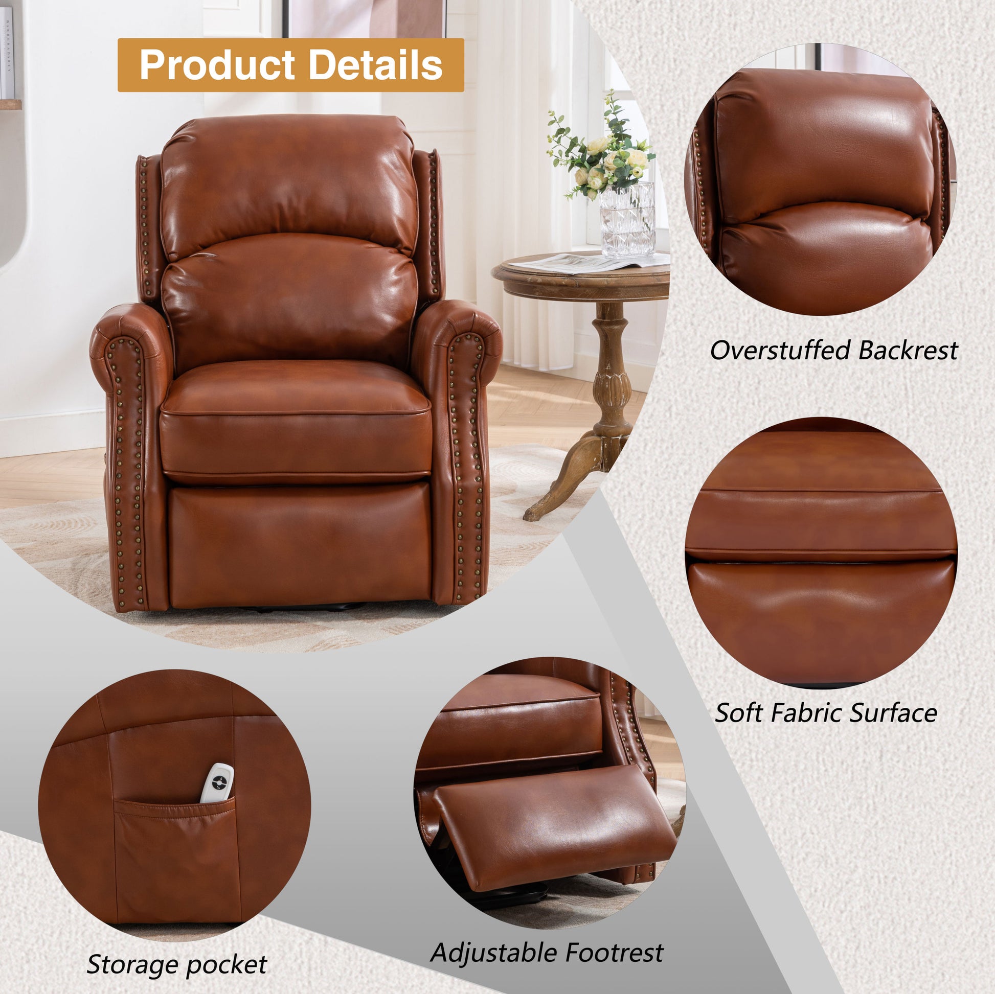 Lift Recliner Chair, Electric Power Lift Recliner Chair For Elderly, Caramel Caramel Faux Leather Power Remote Wood Primary Living Space Soft American Traditional Metal & Wood