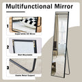 4Rd Generation Black Solid Wood Frame Full Length Mirror, Dressing Mirror, Bedroom Porch, Decorative Mirror, Clothing Store, Floor To Ceiling Mirror, Wall Mounted. 58 Inches * 15 Inches W1151124246 Transparent Glass