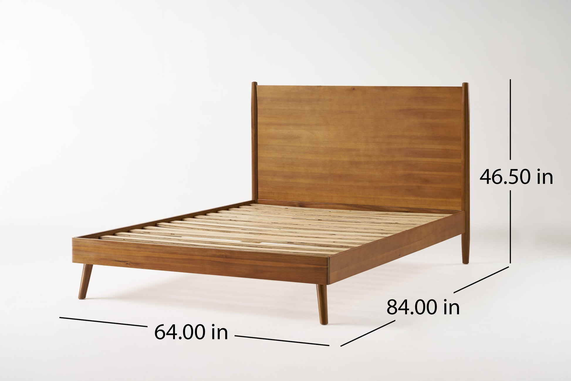 Queen Bed Natural Acacia Wood