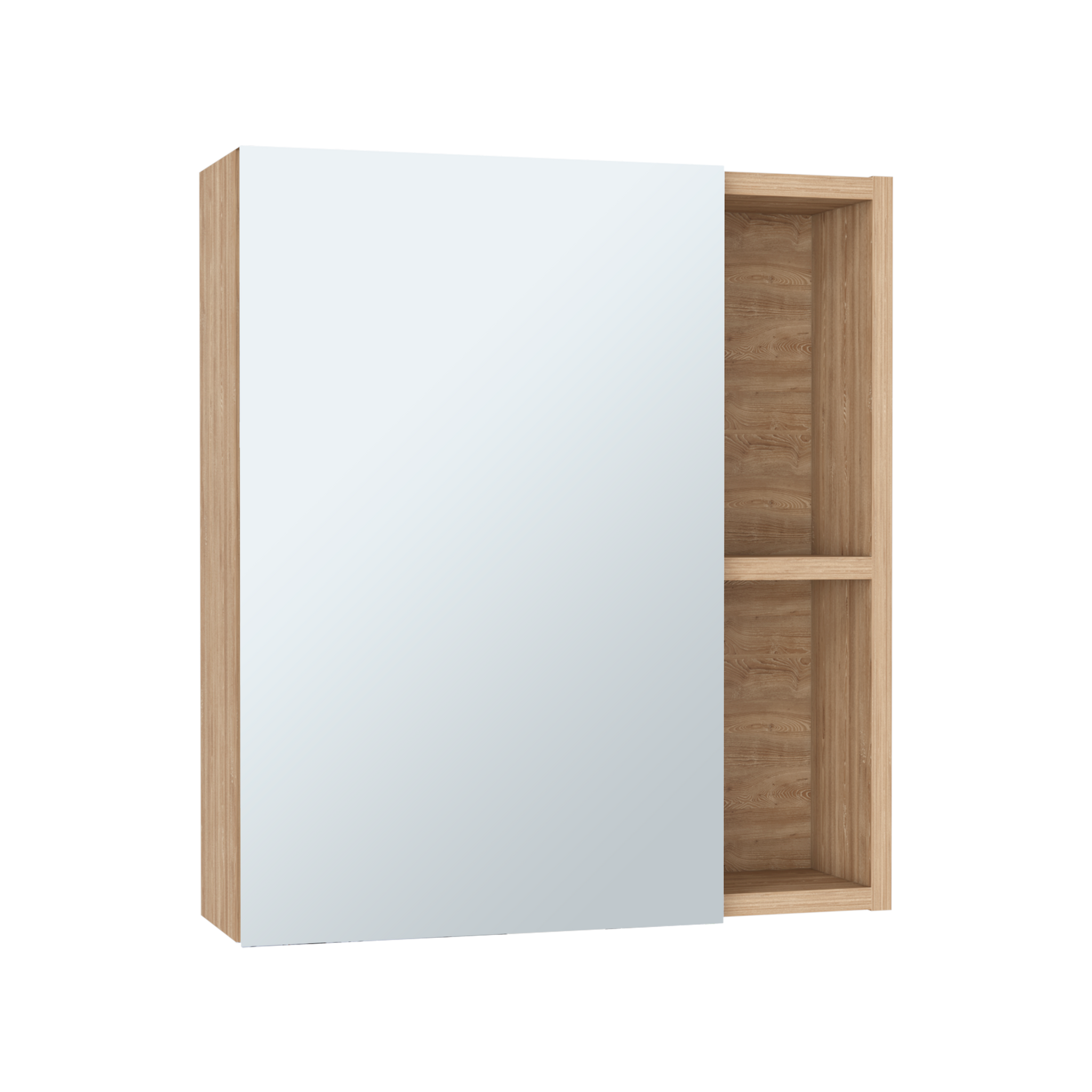 Labelle Medicine Cabinet With Mirror, Five Internal Shelves, Single Door Pine Beige 1 5 Bathroom Wall Mounted Modern Particle Board Particle Board