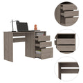 Louisiana Writing Computer Desk, Three Drawers Light Gray Computer Desk Office American Design Freestanding Drawers Computer Tables Rectangular Pine Engineered Wood