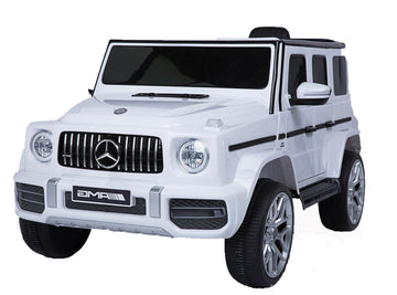 Licensed Mercedes Benz G63 Kids Ride On Car,Kids Electric Car With Remote Control 12V Licensed Children Car Motorized Vehicles For Girls,Boys,Giftmusic, Horn, Spring Suspension, Safety Lock White Plastic