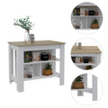 Brooklyn Antibacterial Surface Kitchen Island, Three Concealed Shelves Multicolor Kitchen Modern Pine Engineered Wood