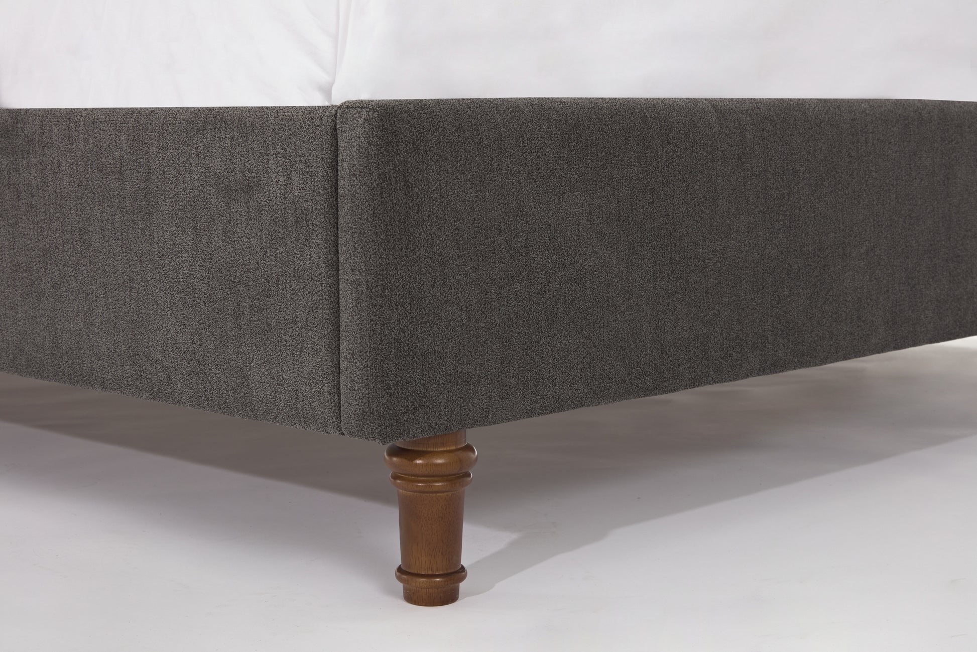 Harper Tall Headboard Upholstered Bed 54" High Headboard Elegant Simplicity No Box Spring Needed Easy Assembly Queen Dark Gray Velvet Box Spring Not Required Queen Dark Gray Metal Brown Bedroom Contemporary Oak Bed Frame Foam Velvet Fabric Metal