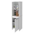 Danforth Pantry Cabinet, Single Door Cabinet, Four Shelves White White Kitchen Modern Pine Engineered Wood