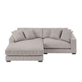 106.28Inch Sectional Couch Covers L Shaped Sofa Covers Chaise Lounge Cover 2 Pieces Sofa Cover Soft With 6Pcs Pillows For Living Room,Office. Light Brown Corduroy 4 Seat