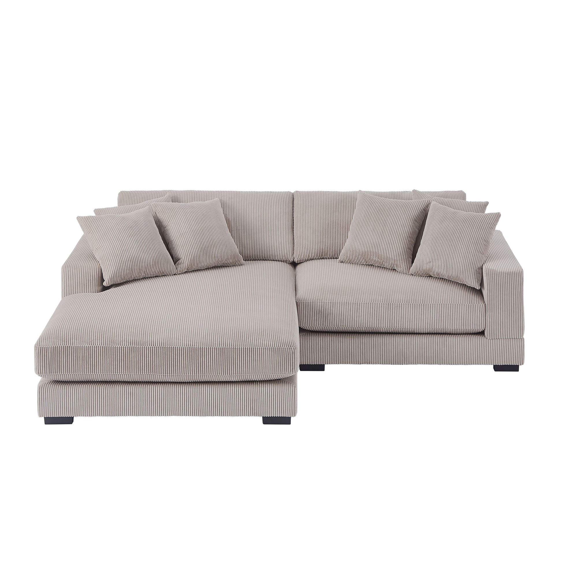 106.28Inch Sectional Couch Covers L Shaped Sofa Covers Chaise Lounge Cover 2 Pieces Sofa Cover Soft With 6Pcs Pillows For Living Room,Office. Light Brown Corduroy 4 Seat