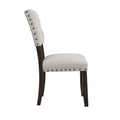 Modern Tufted Back Upholstered Fabric Dining Chair Set Of 2, Trim Chairs, Beige Colour Beige Brown Espresso Dining Room Foam Wipe Clean American Traditional Dining Chairs Tufted Back Set Of 2 Foam Wood Fabric