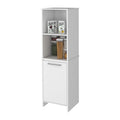 Danforth Pantry Cabinet, Single Door Cabinet, Four Shelves White White Kitchen Modern Pine Engineered Wood