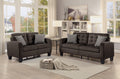 Chocolate Brown Contemporary Sofa 1Pc Tufted Detail Textured Fabric Upholstered 2 Pillows Solid Wood Living Room Furniture Chocolate Wood Primary Living Space Contemporary Solid Wood