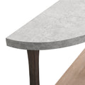 60 Inch Long Semi Circle Demilune Sofa Table For Small Hallway Entryway Space, Wooden Half Moon Sturdy Console Tables, Grey&Natural Colour Light Grey Natural Primary Living Space Antique,Mid Century Modern,Modern Semicircular Console Tables Solid Wood