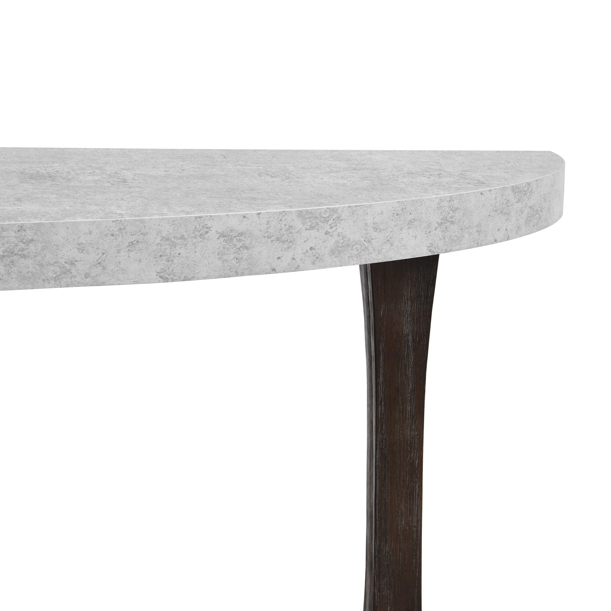 60 Inch Long Semi Circle Demilune Sofa Table For Small Hallway Entryway Space, Wooden Half Moon Sturdy Console Tables, Grey&Natural Colour Light Grey Natural Primary Living Space Antique,Mid Century Modern,Modern Semicircular Console Tables Solid Wood