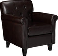 Veronica Kd Tufted Club Chair Brown Pu