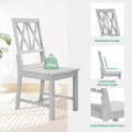 Rustic 5 Piece Extendable Dining Table Set Round Trestle Table And 4 Cross Back Dining Chairs For Kitchen, Dining Room, Gray Gray Wood Dining Room Solid Wood Rubberwood Round Dining Table With Chair Wood Wood Gray Solid Back Seats 4 Removable Leaf