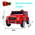 Licensed Mercedes Benz G63 Kids Ride On Car,Kids Electric Car With Remote Control 12V Licensed Children Car Motorized Vehicles For Girls,Boys,Giftmusic, Horn, Spring Suspension, Safety Lock Red Plastic