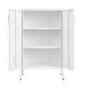 Suitable For Steel Storage Cabinets In Living Rooms, Kitchens, And Bedrooms, 2 Door Miscellaneous Storage Cabinet, Garage Tool Storage Cabinet, And Office File Cabinet 2 Movable Partitions 3 4 Shelves White Modern Metal