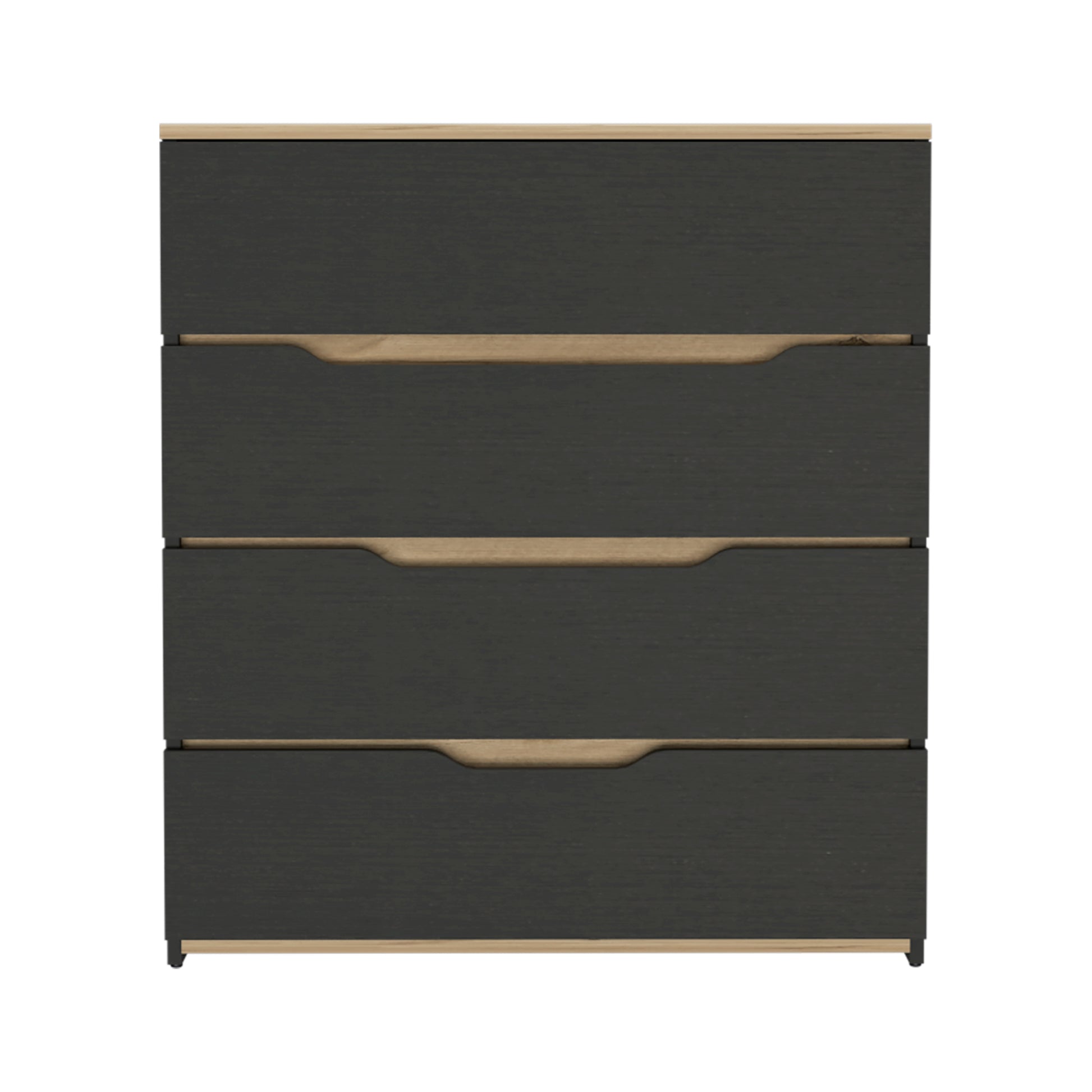 California Drawer Dresser, Four Spacious Drawers, Superior Top Multicolor Bedroom Pine Engineered Wood