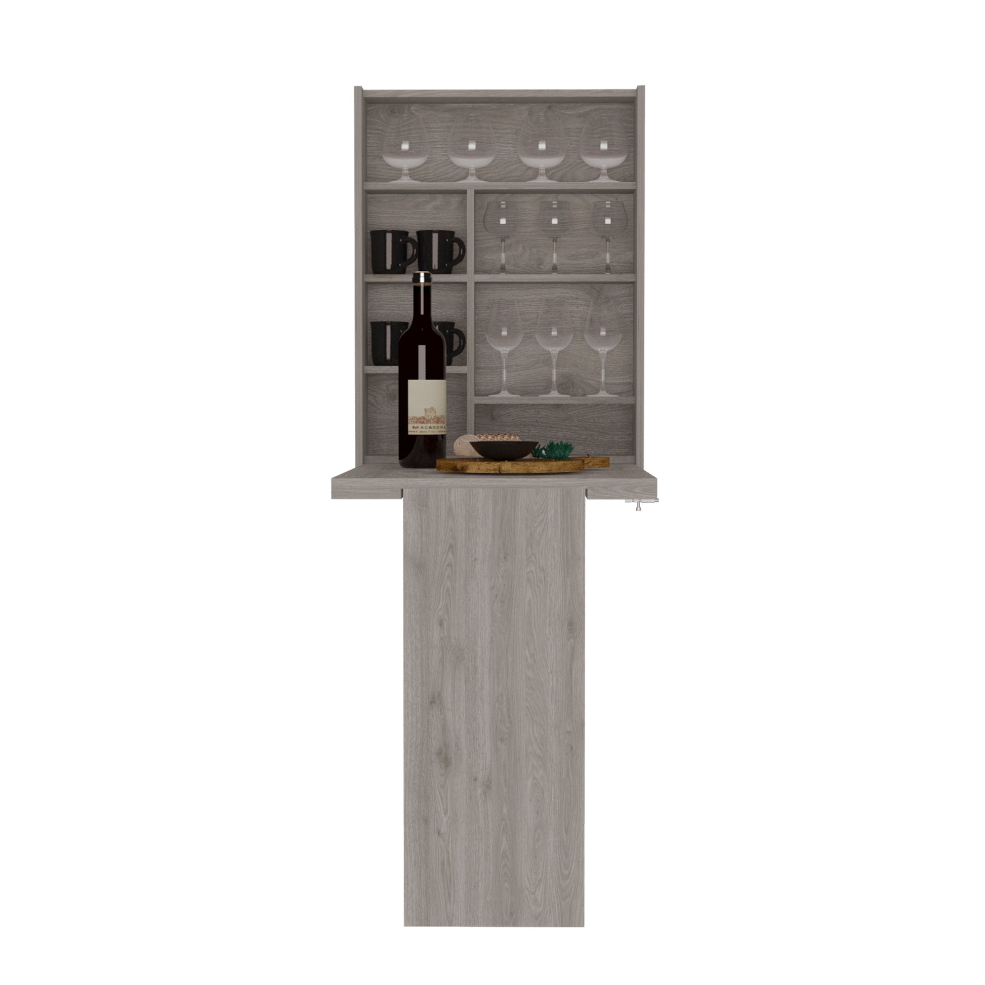 Dalton Foldable Table With Base And Shelves Light Gray Folding Primary Living Space Freestanding Pine Open Storage Kitchen & Dining Tables Pine Engineered Wood