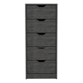 Basilea 5 Drawers Tall Dresser, Pull Out System Brown Bedroom Modern Mdf Engineered Wood