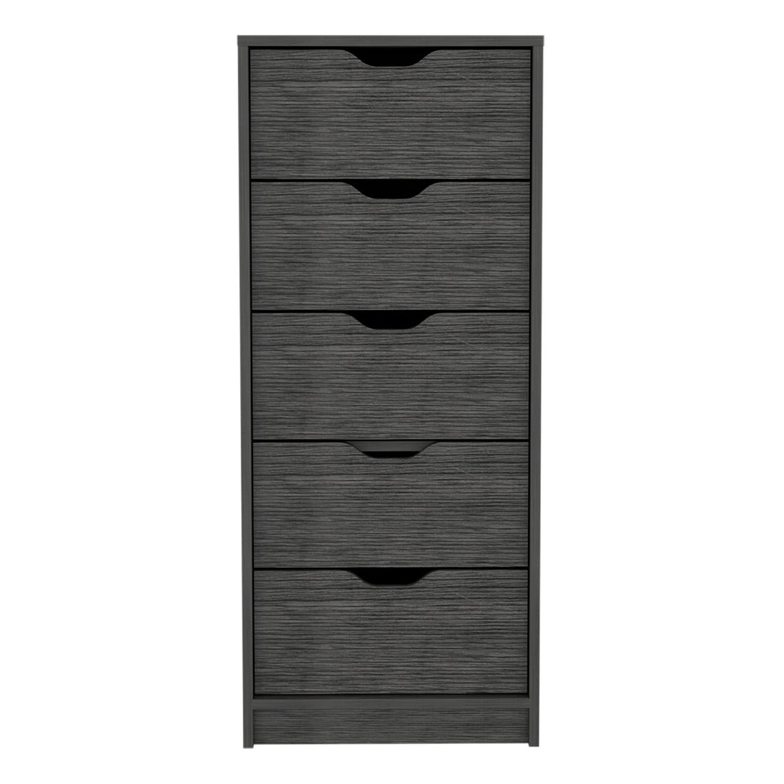 Basilea 5 Drawers Tall Dresser, Pull Out System Brown Bedroom Modern Mdf Engineered Wood