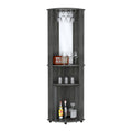 Chicago Corner Bar Cabinet, Rack, Glass Door Brown Primary Living Space Modern Mdf Shelves Included Engineered Wood