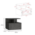 Adele Floating Nightstand With Drawer And Open Storage Shelves Brown 1 Drawer Bedroom Floating Modern Drawers Mdf Engineered Wood