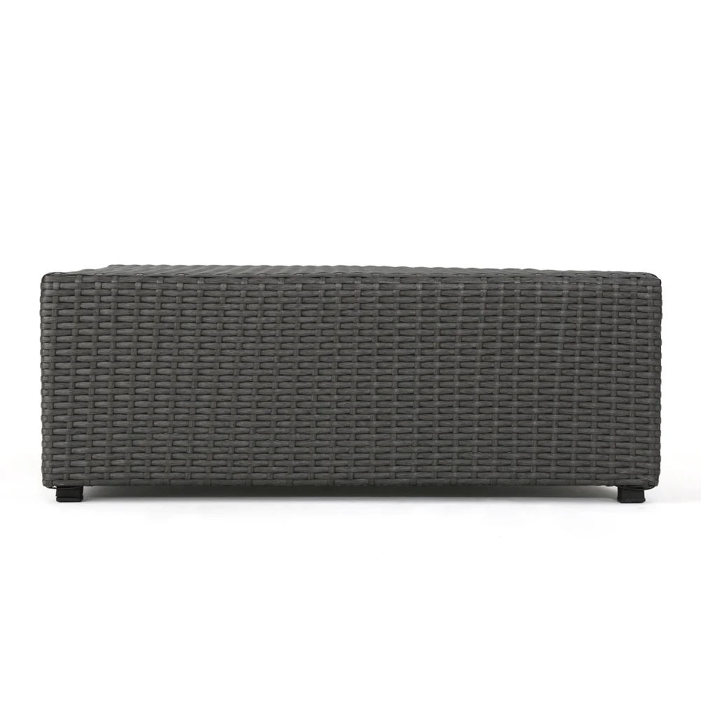Santa Cruz Outdoor 8 Piece Sectional Set Yes Dark Brown Garden & Outdoor Sectional Seating Groups Pe Rattan Iron Waterproof Fabric