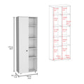 Hoyt Kitchen Pantry Storage Cabinet With And Five Interior And Exterior Shelves Freestanding 1 2 Spaces Natural White Kitchen Shelves Included Modern Mdf Engineered Wood