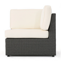 Santa Cruz Outdoor 8 Piece Sectional Set Yes Dark Brown Garden & Outdoor Sectional Seating Groups Pe Rattan Iron Waterproof Fabric
