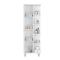 Crovie Linen 63 Inch High Bathroom Cabinet Storage Cabinet With Four Open Shelves White Bathroom Modern Mdf Engineered Wood Manual