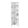 Crovie Linen 63 Inch High Bathroom Cabinet Storage Cabinet With Four Open Shelves White 4 Bathroom Freestanding Modern Mdf Engineered Wood