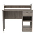 Charlotte Computer Desk With 2 Storage Shelves And Drawer Light Gray Computer Desk Office Modern Freestanding Pine Shelves Desk Rectangular Pine Engineered Wood