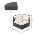 Santa Cruz Outdoor 8 Piece Sectional Set Yes Dark Brown Garden & Outdoor Sectional Seating Groups Pe Rattan Iron Waterproof Fabric