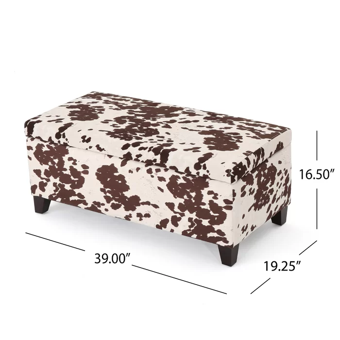 Storage Ottoman Brown Multi Fabric