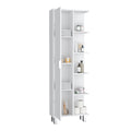 Crovie Linen 63 Inch High Bathroom Cabinet Storage Cabinet With Four Open Shelves White Bathroom Modern Mdf Engineered Wood Manual