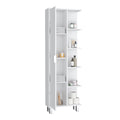 Crovie Linen 63 Inch High Bathroom Cabinet Storage Cabinet With Four Open Shelves White 4 Bathroom Freestanding Modern Mdf Engineered Wood