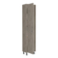 Laska Storage Cabinet, Broom Hangers, 1 Door Freestanding Natural Grey Primary Living Space Modern Mdf Engineered Wood