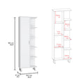 Crovie Linen 63 Inch High Bathroom Cabinet Storage Cabinet With Four Open Shelves White Bathroom Modern Mdf Engineered Wood Manual