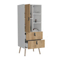 Huna Tall Dresser, Unit With Door, 2 Drawers, And Open Shelves Multicolor Bedroom Modern Mdf Engineered Wood