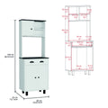 Salem Kitchen Pantry With 2 Cabinets, 2 Open Shelves, And Drawer Freestanding Natural Multicolor Kitchen Shelves Included Modern Mdf Engineered Wood
