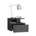 Adele Floating Nightstand With Drawer And Open Storage Shelves Smoke Grey 1 Drawer Bedroom Floating Modern Drawers Mdf Engineered Wood