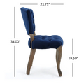 Kd Tufted Chair Wthr Navy Blue Wood Fabric