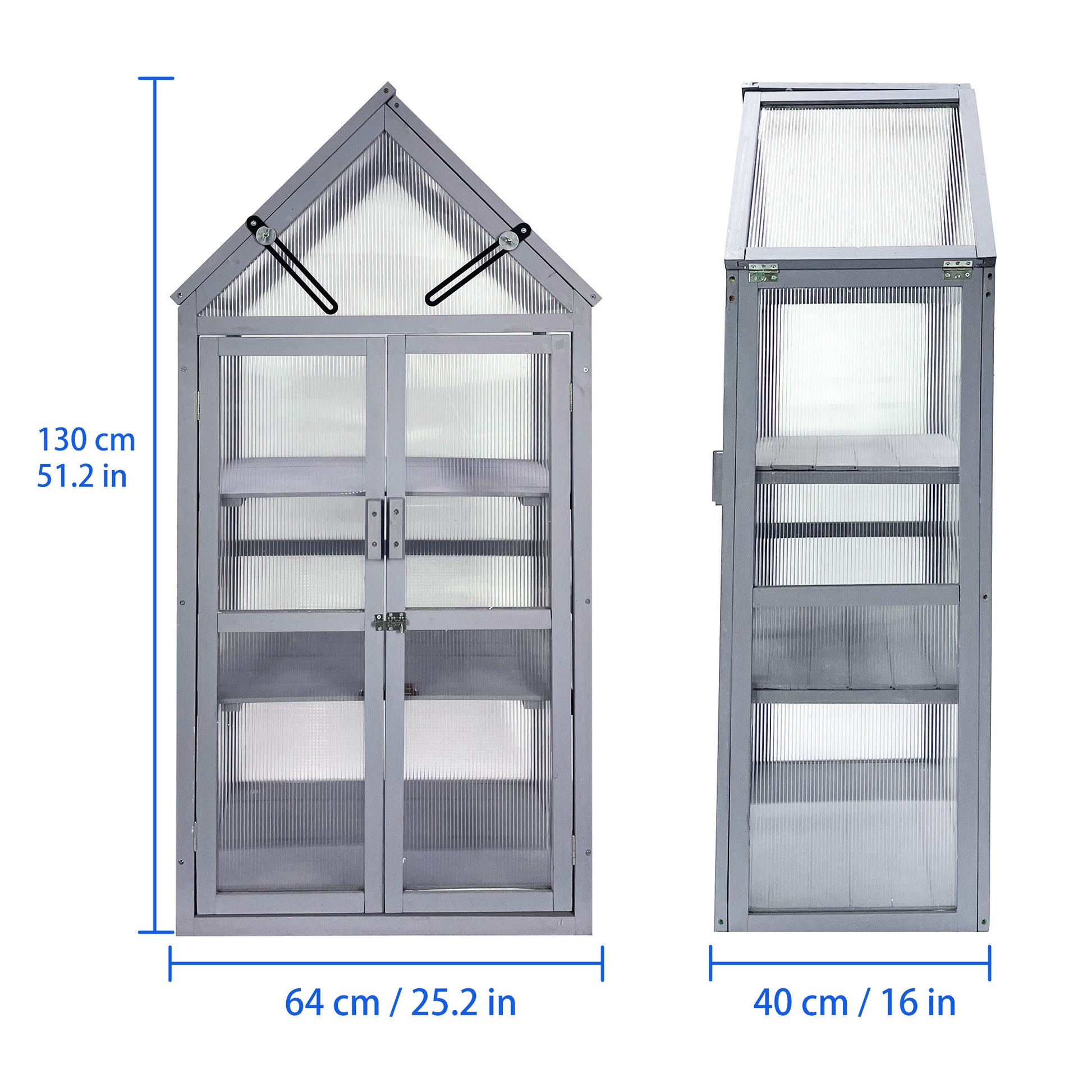 Mini Greenhouse Kit Outdoor Small Green House, Wood, Plant Stand For Indoor Garden & Patio Balcony Apartments Porch Terrace Outsid Accessories, Uv Resistant, Gray Gray Garden & Outdoor Wood