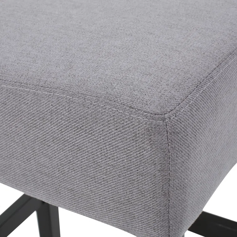 Zuma Kd Backless Counter Stool Light Grey Fabric