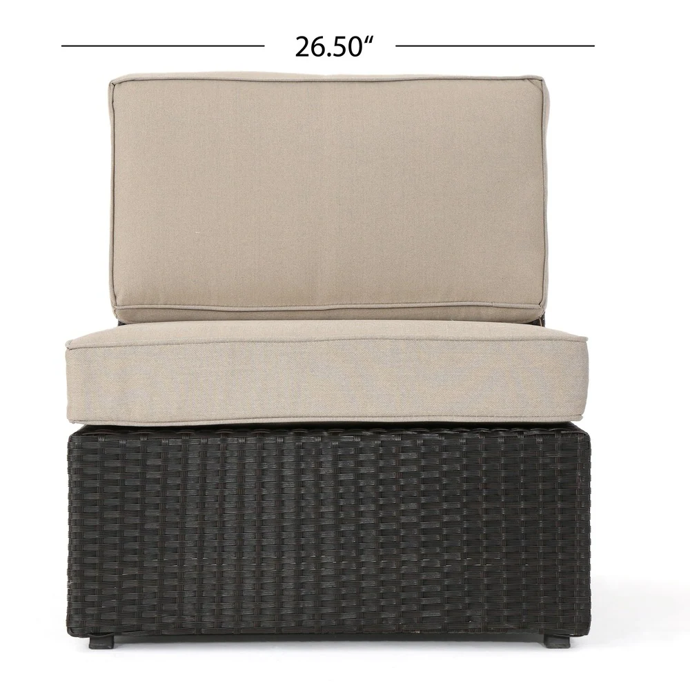 Santa Cruz Outdoor 8 Piece Sectional Set Yes Dark Brown Garden & Outdoor Sectional Seating Groups Pe Rattan Iron Waterproof Fabric