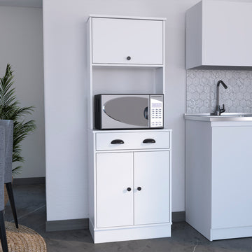 Tampa Kitchen Pantry With Drawer And 2 Cabinets White Kitchen Modern Mdf Shelves Included Engineered Wood