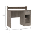 Charlotte Computer Desk With 2 Storage Shelves And Drawer Light Gray Computer Desk Office Modern Freestanding Pine Shelves Desk Rectangular Pine Engineered Wood