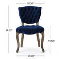 Kd Tufted Chair Wthr Navy Blue Wood Fabric